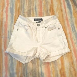 Aeropostale women’s white jean high rise midi shorts